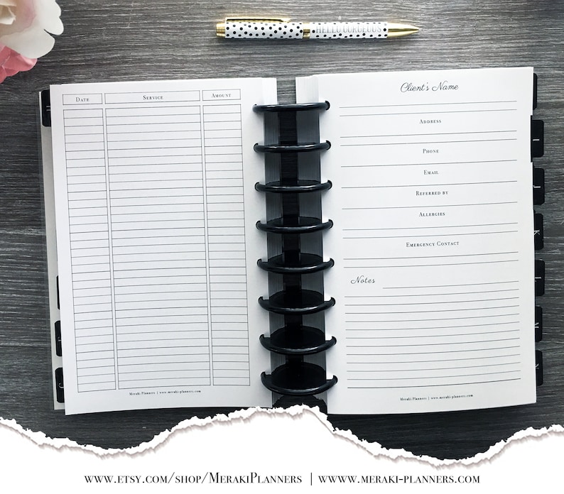 Meraki Planners Client Profile Book Discbound Watercolor image 4