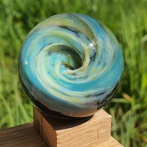 Vortex Marble – 40 mm – Handmade Cosmic Glass Marble | Space Glass Art