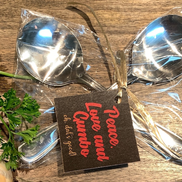Gumbo Spoons set of 4 peace, love, gumbo!
