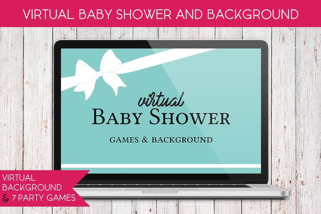 Virtual Baby Shower Games and Virtual Background / Tiffany Etsy