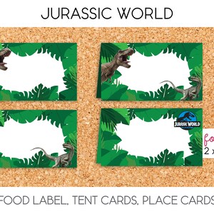 Jurassic World / Food Label, Tent Cards, Place Cards, Party Sign ...