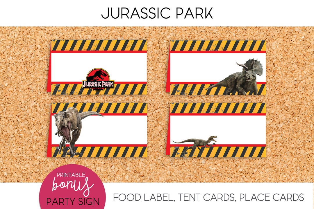 Jurassic Park / Food Label, Party Sign - PRINTABLE - Etsy