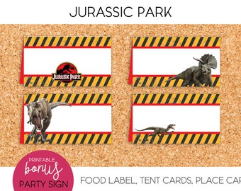 Jurassic Park / Food Label, Party Sign - PRINTABLE