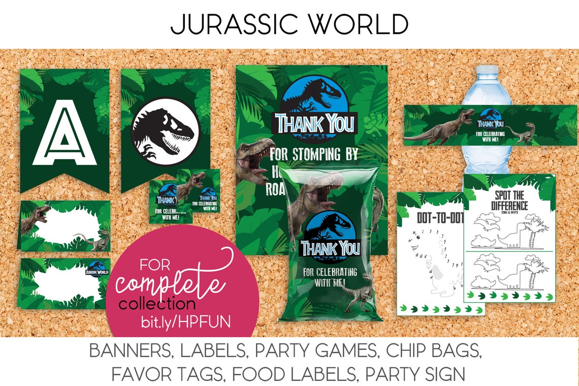 Jurassic World / Food Label Tent Cards Place Cards Party | Etsy