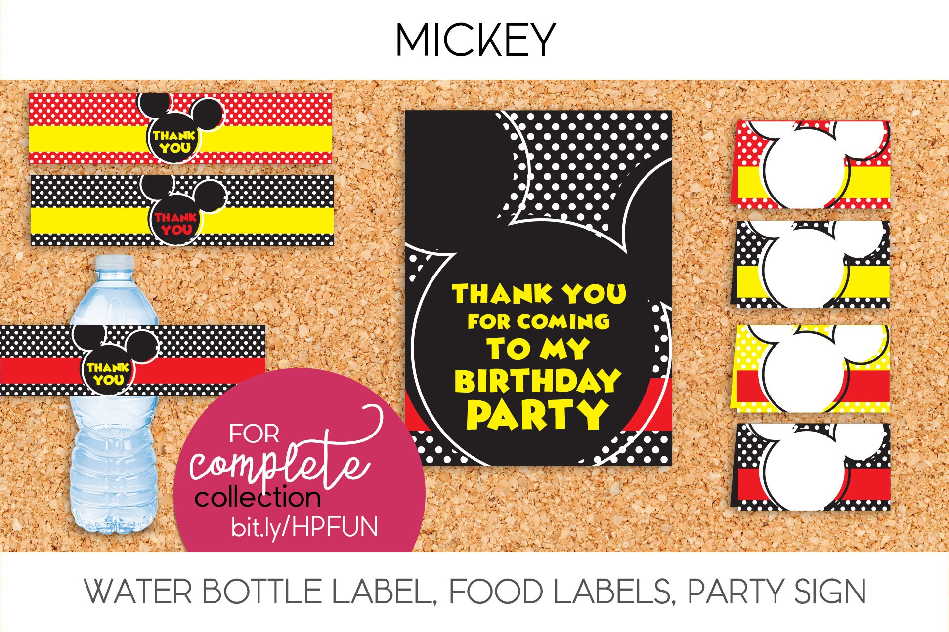Mickey Photo Booth Props PRINTABLE - Etsy México