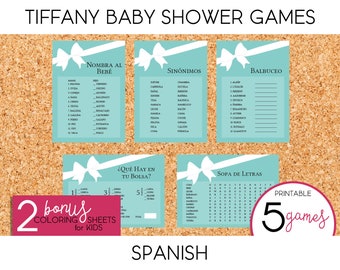 Tiffany, Breakfast at Tiffany Party Games for Baby Shower -  PRINTABLE (Spanish)
