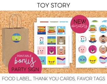 Toy Story Favor Tags, Thank You Cards (Printable)