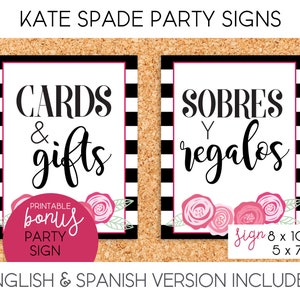Cards &amp; Gifts Sign / Kate Spade Bridal Shower Bachelorette - Etsy