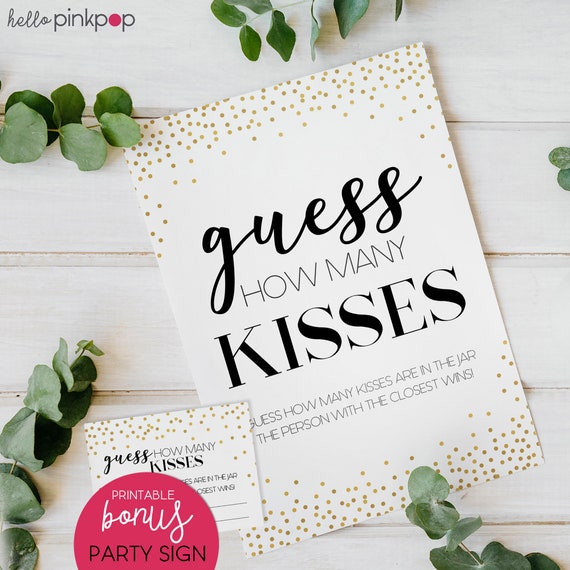 Guess How Many Kisses / Party Games PRINTABLE english and - Etsy