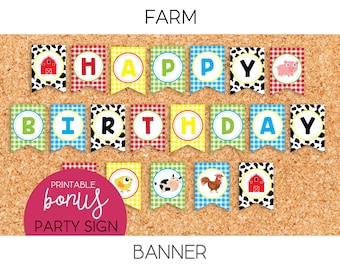 Farm Party Banner -  PRINTABLE