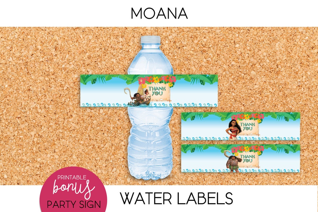 Moana Water Bottle Label PRINTABLE - Etsy