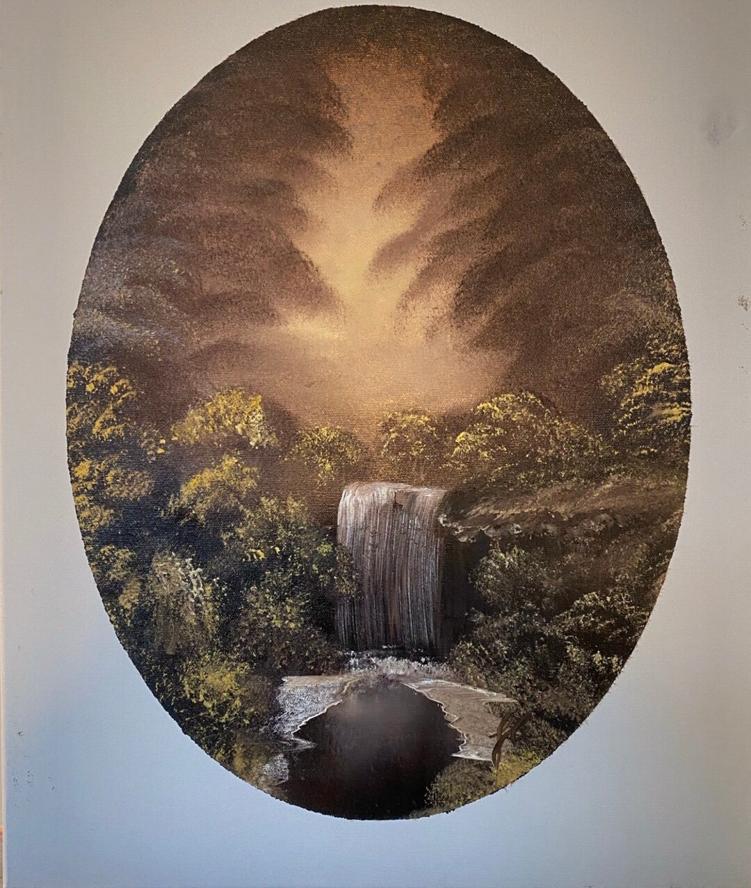 ONLINE PAINTING Classbob Ross Style Enchanted Falls Etsy