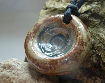 Swirl Pendant Stoneware Necklace