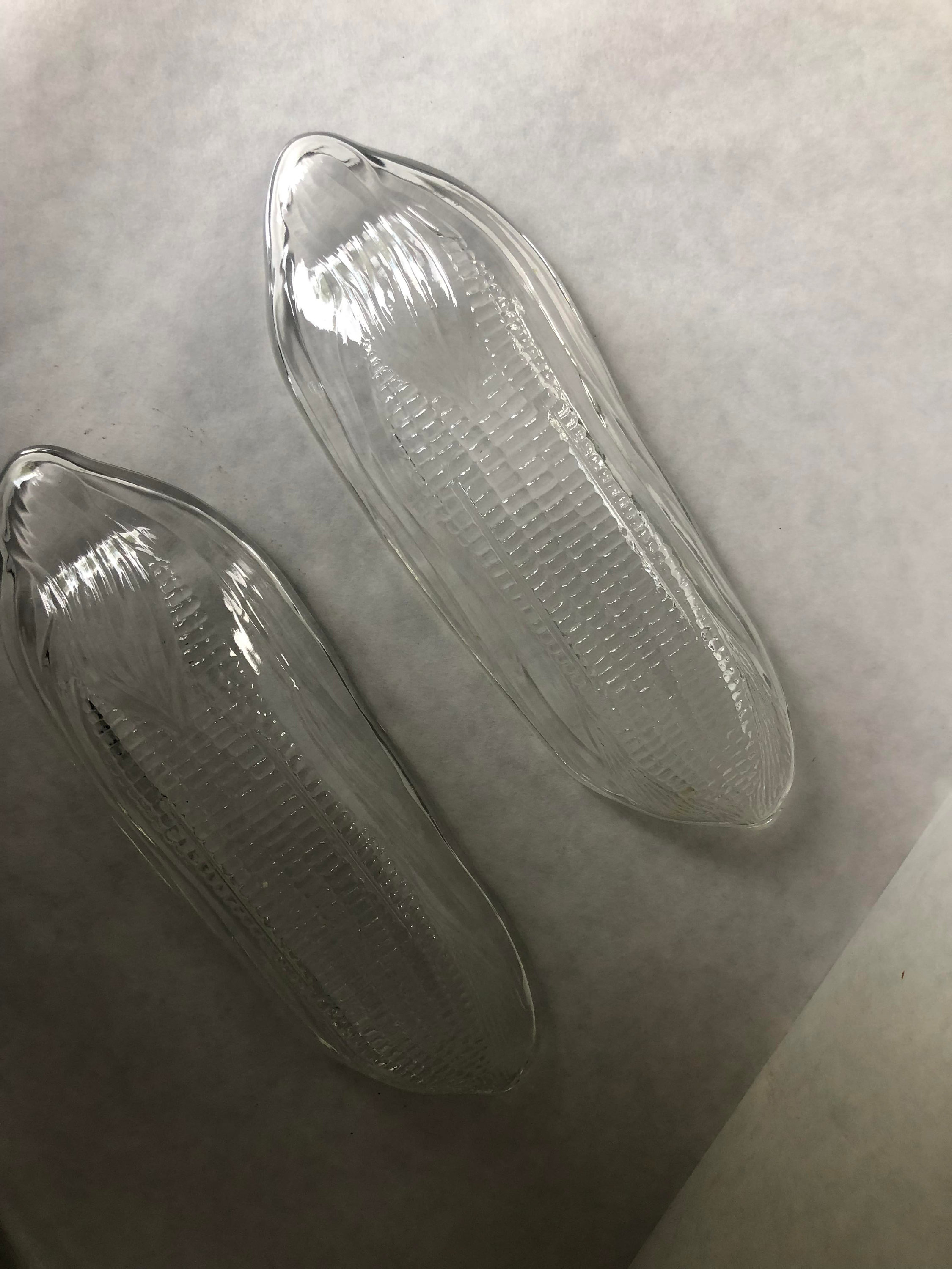 Glass Corn on the Cob Holders Corn Bowls Cob Dishes Corn Etsy