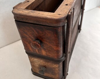 Antique Singer Treadle Sewing Machine Wood Two-Drawer Frame – Pre-1930