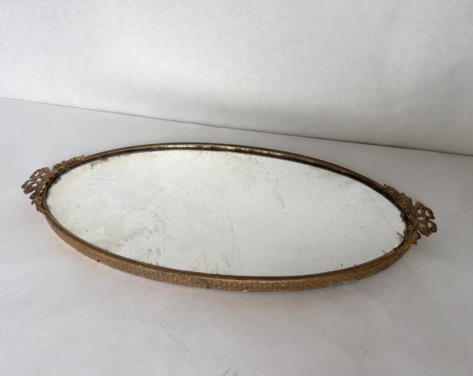 Vintage Oval Vanity Mirror, Gold Mirror Etsy