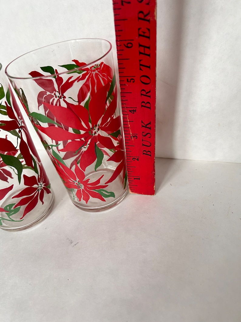 Vintage Christmas Drinking Glasses Set of 2 Holiday Barware Etsy