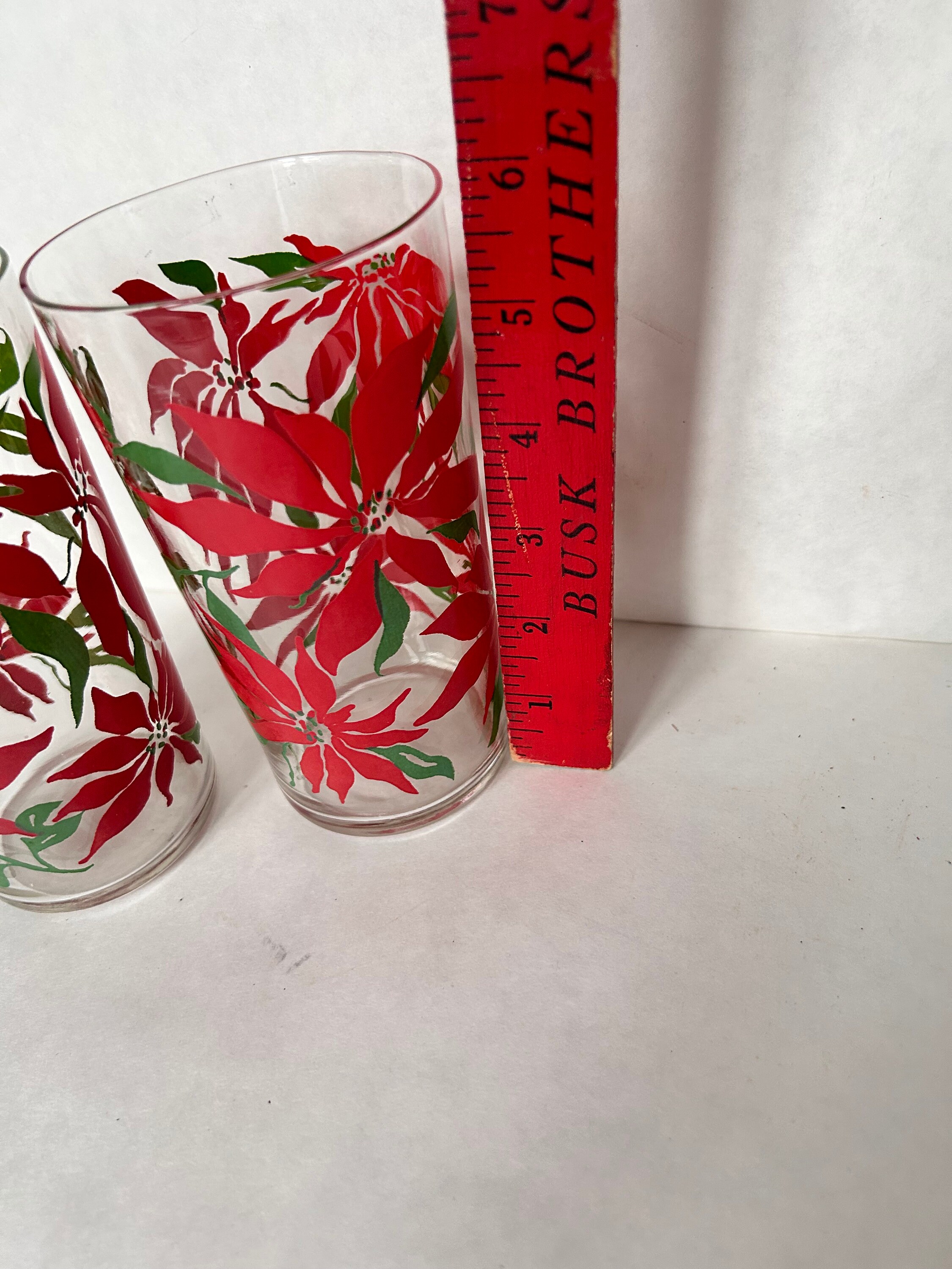 Vintage Christmas Drinking Glasses Set of 2 Holiday Barware Etsy