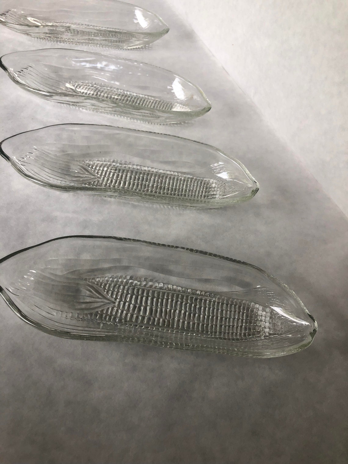 Glass Corn on the Cob Holders Corn Bowls Cob Dishes Corn Etsy