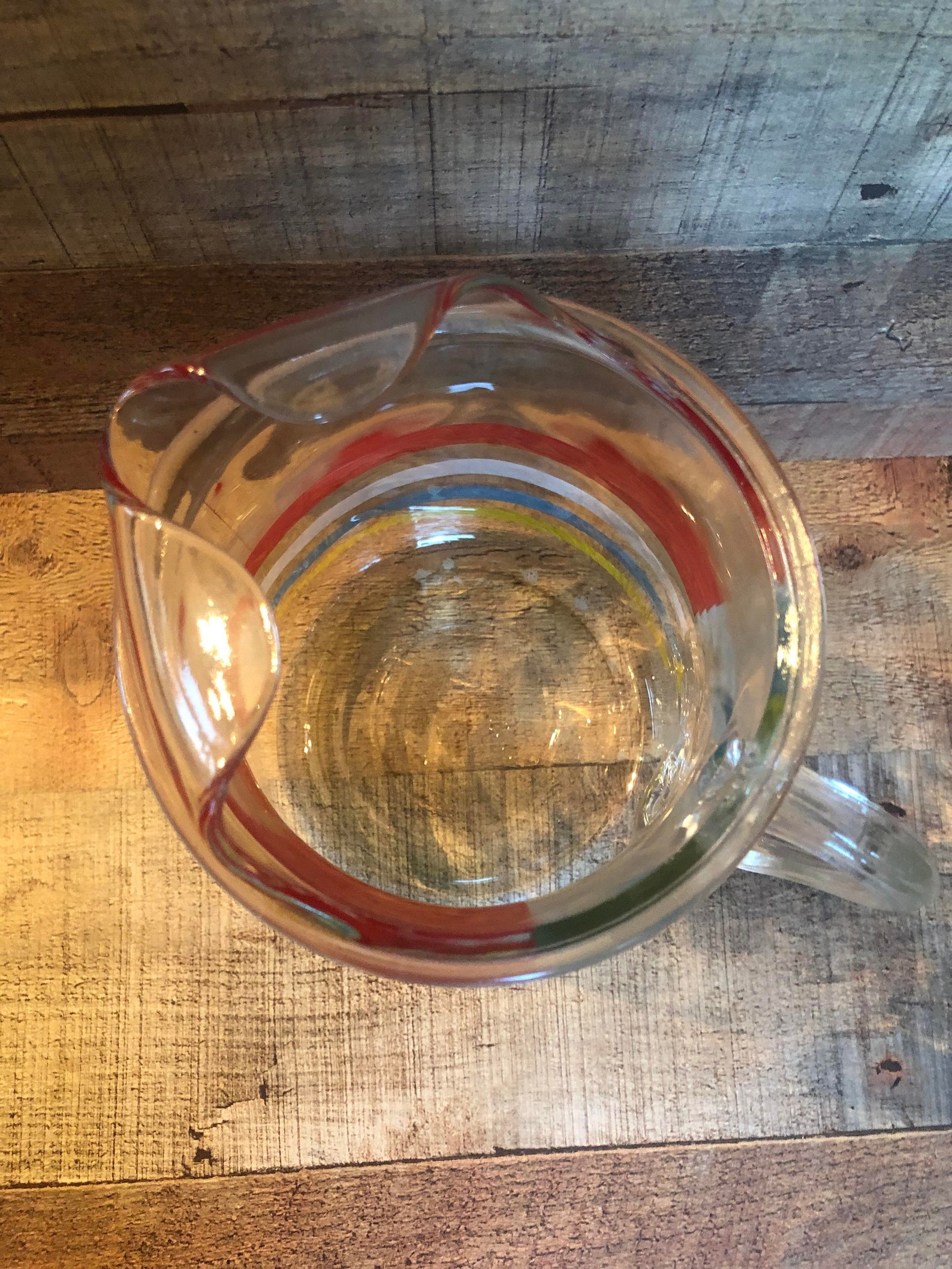 Vintage Water or Lemonade Pitcher With 4 Striped With Red Etsy