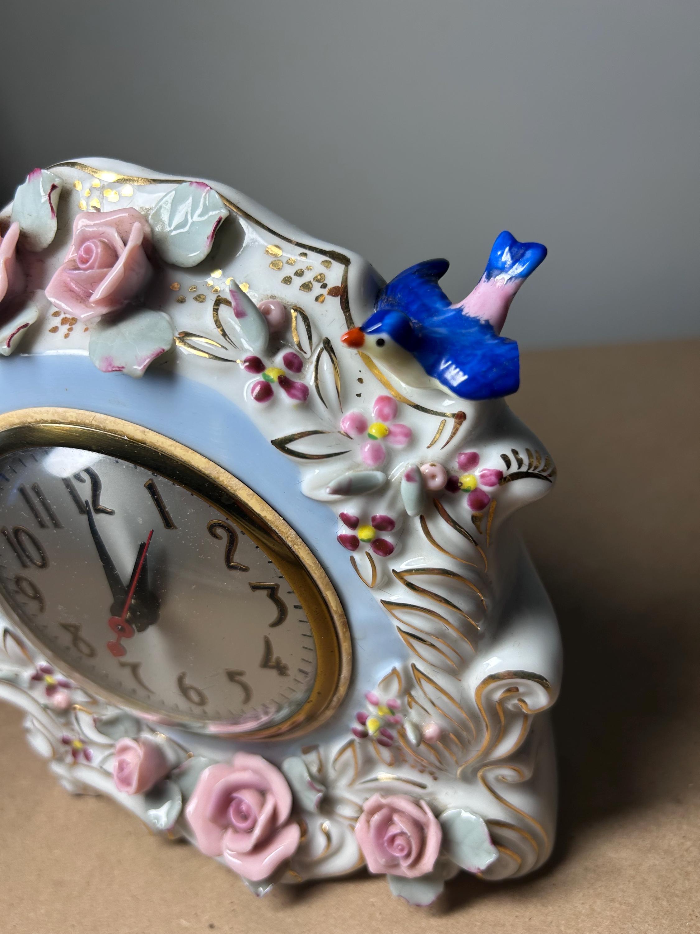 Vintage Hand Painted Porcelain Floral Clock Occupied Japan - Etsy