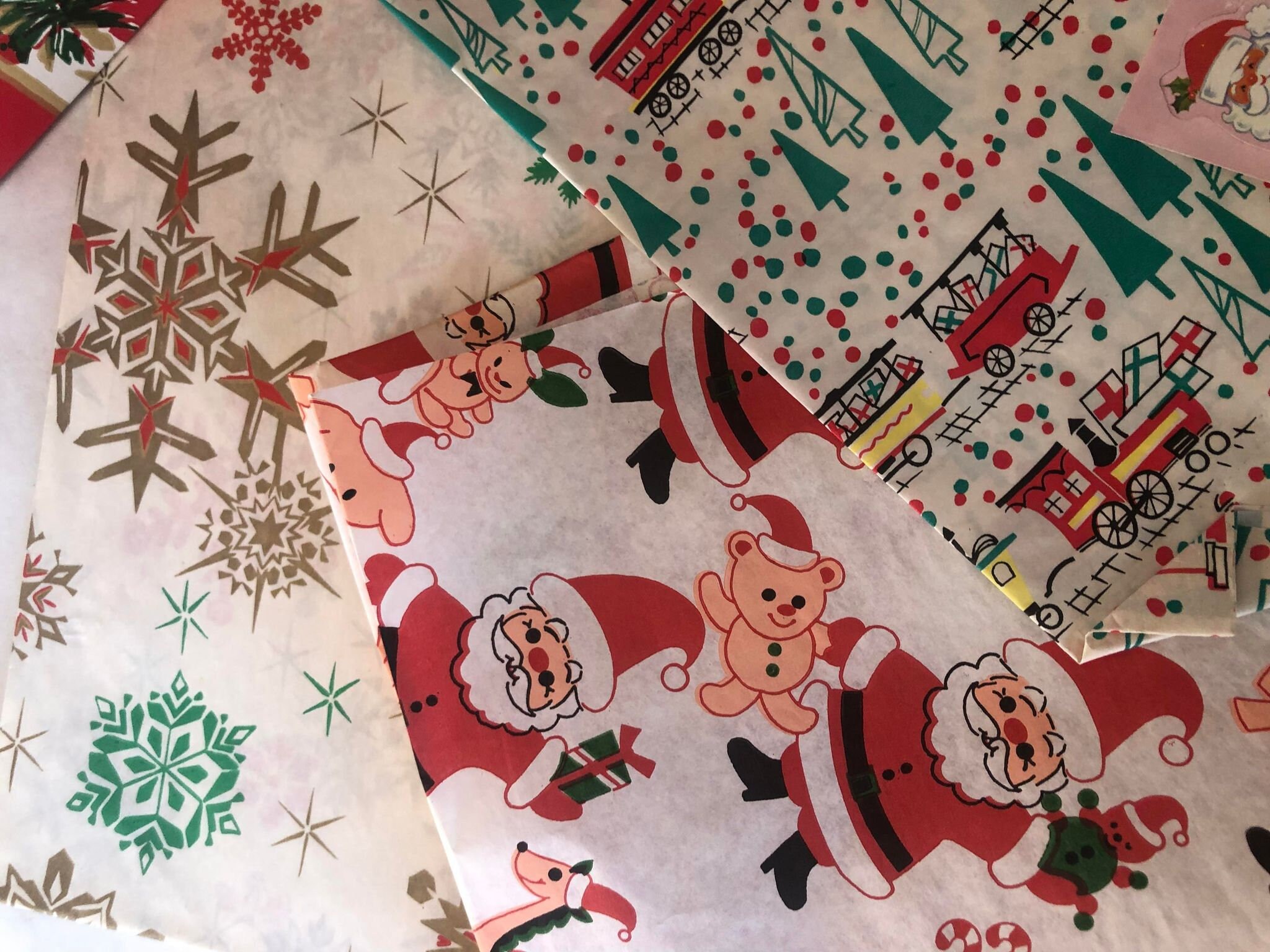 Vintage Christmas Gift Boxes Set of 3 Vintage Tissue Paper Etsy