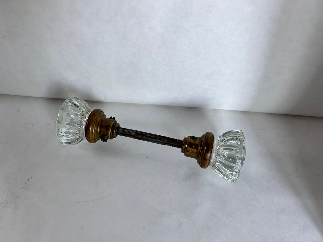 Vintage Set of Glass Doorknobs Antique Glass Doorknobs Etsy