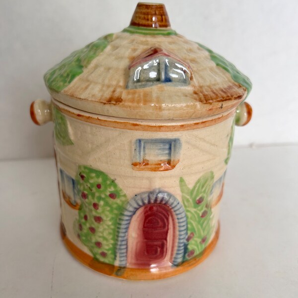 Vintage Pot with Cover Country Cottage Container, Cottage Ware