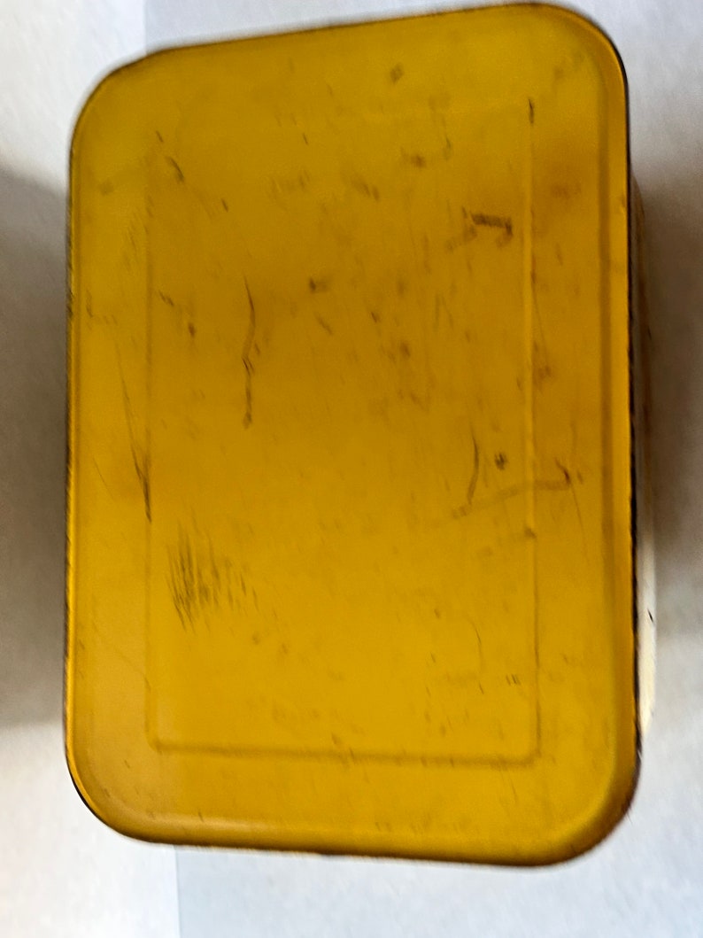 Vintage Metal Bread Box Flower Design With Yellow Top Metal - Etsy