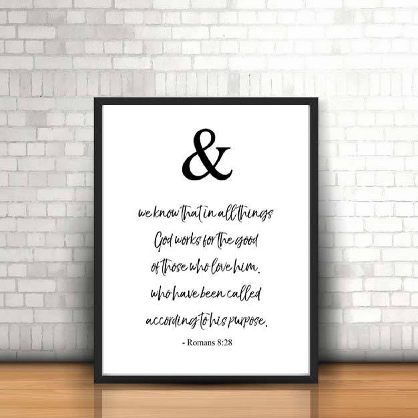 Romans 8 28 Wall Art Christian Wall Print &amp; Print Christian - Etsy