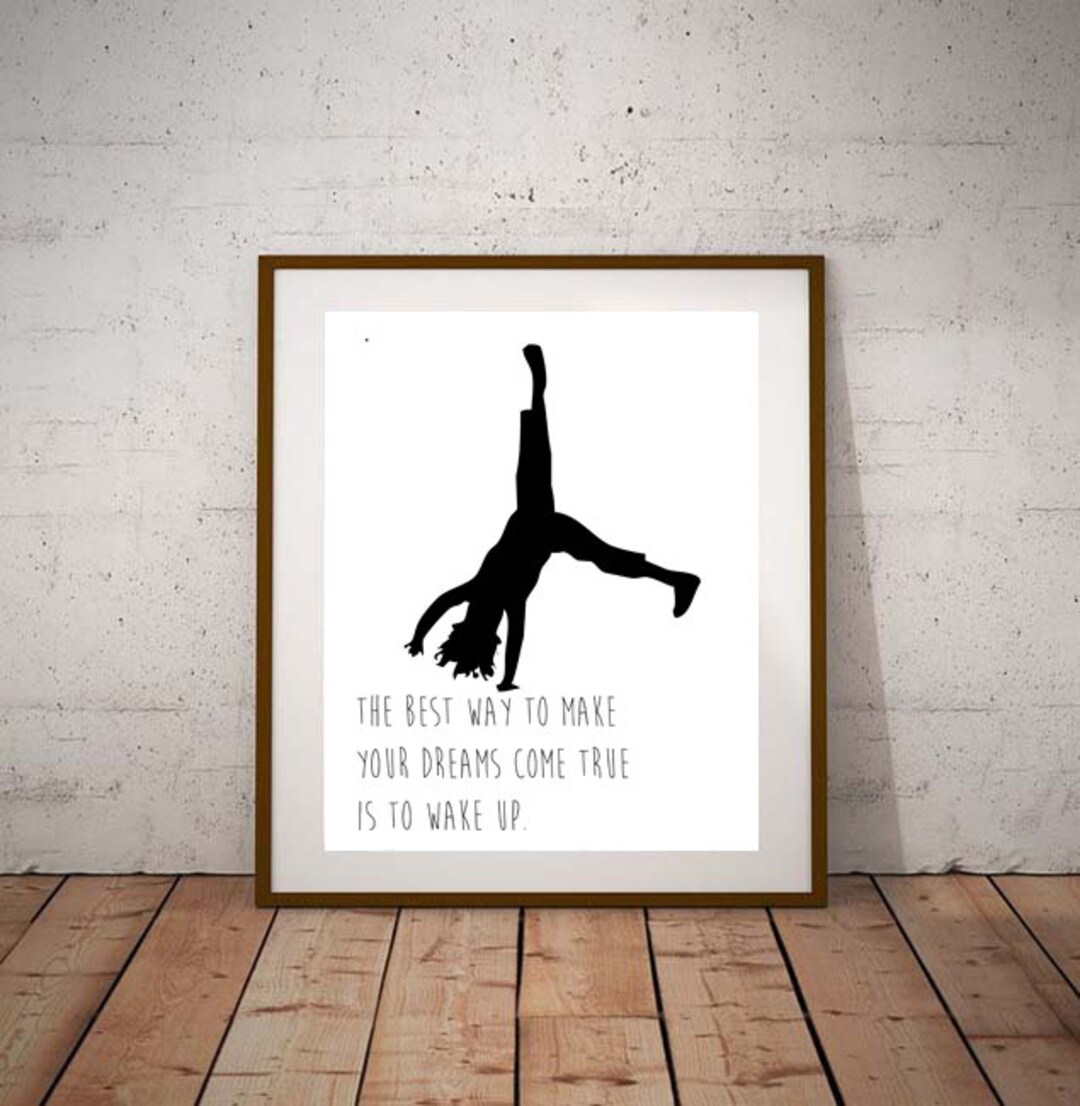 Gymnastic Gift Cartwheel Print Inspirational Quote Print Etsy