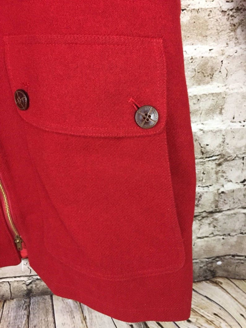 Pendleton LOBO 100% Virgin Wool Hooded Red Jacket Coat | Etsy