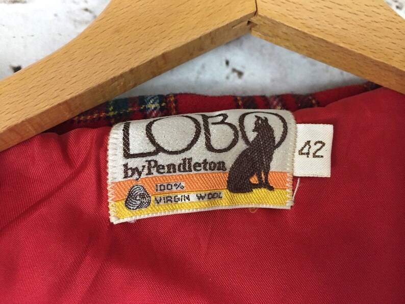 Pendleton LOBO 100 Virgin Wool Hooded Red Jacket Coat Etsy