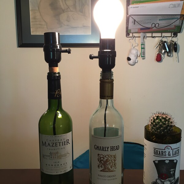 Wine Bottle Lamp Etsy