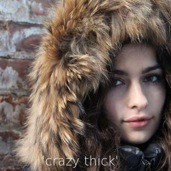 MILLY REICH Raccoon Fur Hood trim, fur trim  (natural color)