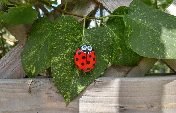 Ladybug Magnet Hand Painted Rock Art Ladybird Gift For Etsy
