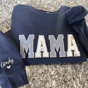 Soft Mama Embroidered Baby Outfit Keepsake Onesie Crewneck Mama Custom Sweater Sentimental Gift for Mom Personalized Onesie Pullover image 5