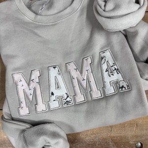 Soft Mama Embroidered Baby Outfit Keepsake Onesie Crewneck Mama Custom Sweater Sentimental Gift for Mom Personalized Onesie Pullover image 1