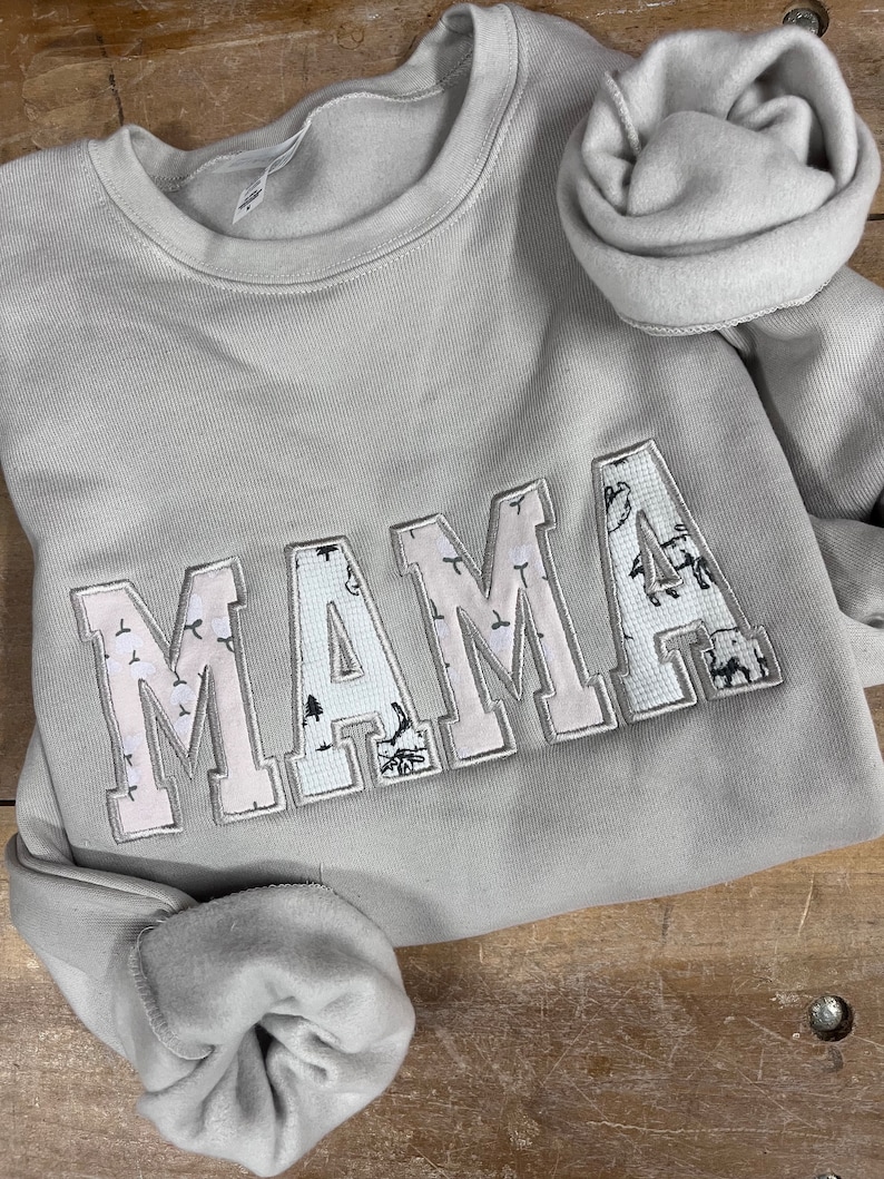 Soft Mama Embroidered Baby Outfit Keepsake Onesie Crewneck Mama Custom Sweater Sentimental Gift for Mom Personalized Onesie Pullover image 1