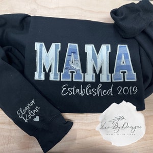Soft Mama Embroidered Baby Outfit Keepsake Onesie Crewneck Mama Custom Sweater Sentimental Gift for Mom Personalized Onesie Pullover image 6