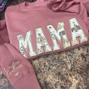 Soft Mama Embroidered Baby Outfit Keepsake Onesie Crewneck Mama Custom Sweater Sentimental Gift for Mom Personalized Onesie Pullover image 3