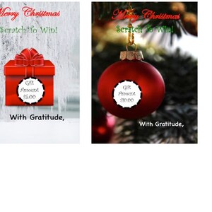 Non-Brand Christmas Scratch Off Ticket Gift Card Template