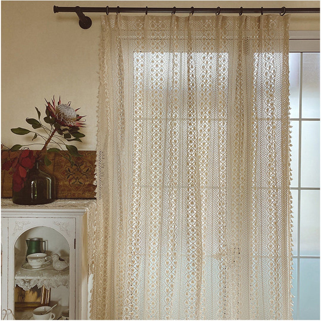 Custom Vintage Country Lace Curtain Valance Cotton Crochet Etsy Canada