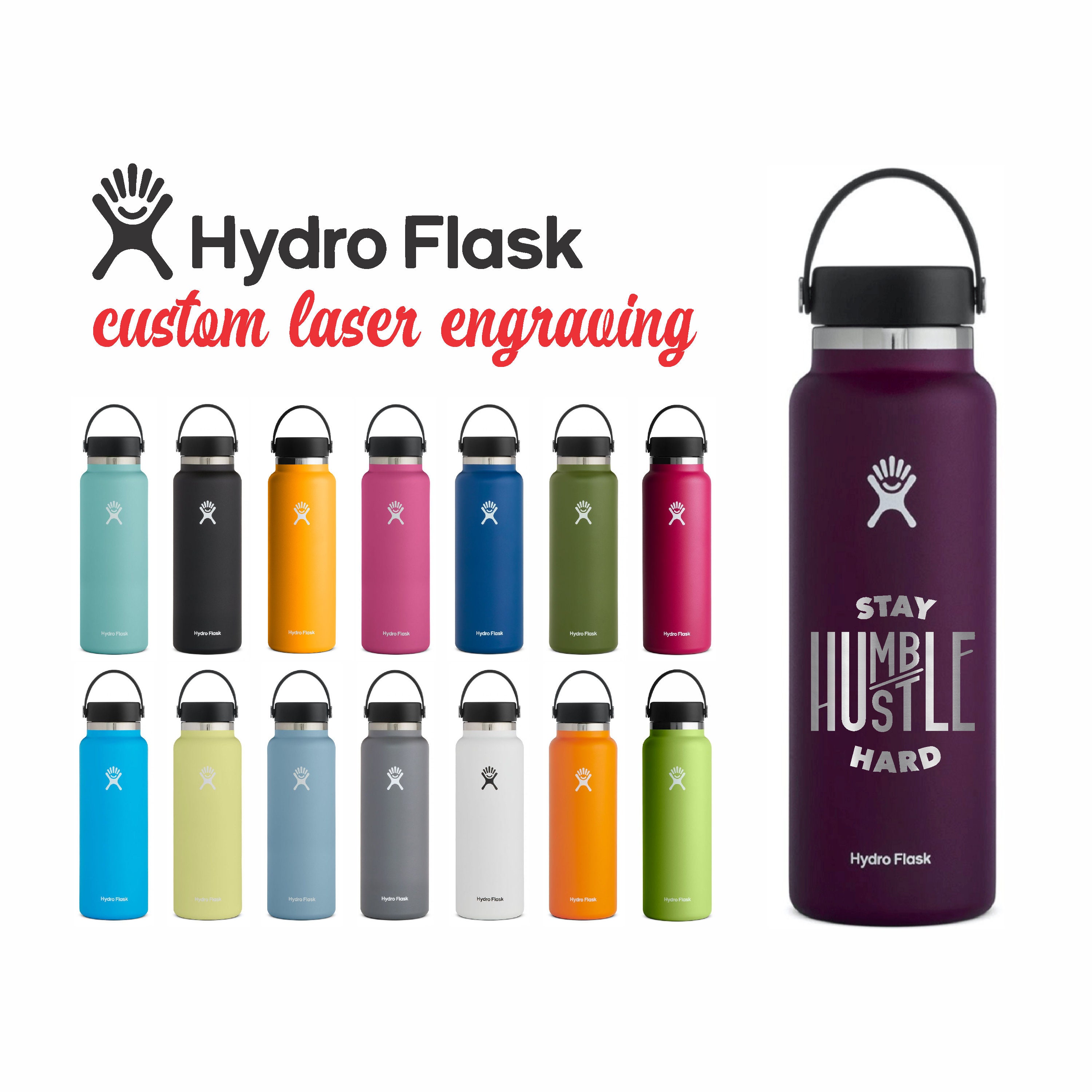 Hydro Flask 40oz Laser Engraved Bottles FREE Laser Engraving Etsy