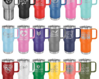 Bulk Custom Laser Engraved 20oz Travel Mug - (Case of 24) - Stainless Steel Powder Coated Polar Camel Tumblers