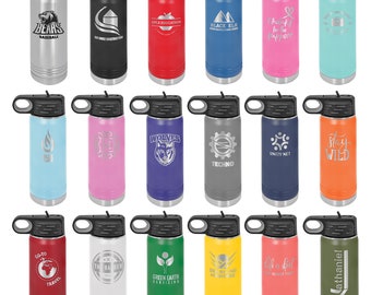 Bulk Custom Laser Engraved 20oz Bottles - (Case of 24) - Hydro Style Stainless Steel Powder Coated Polar Camel Bottles