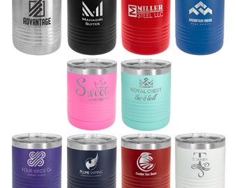 Bulk Custom Laser Engraved 10oz Rocks Cup - (Case of 24) - Stainless Steel Powder Coated Polar Camel Tumblers