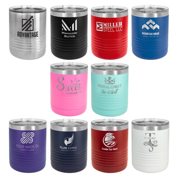 Bulk Custom Laser Engraved 10oz Rocks Cup - (case of 24) - Stainless Steel  Powder Coated Polar Camel Tumblers - Etsy