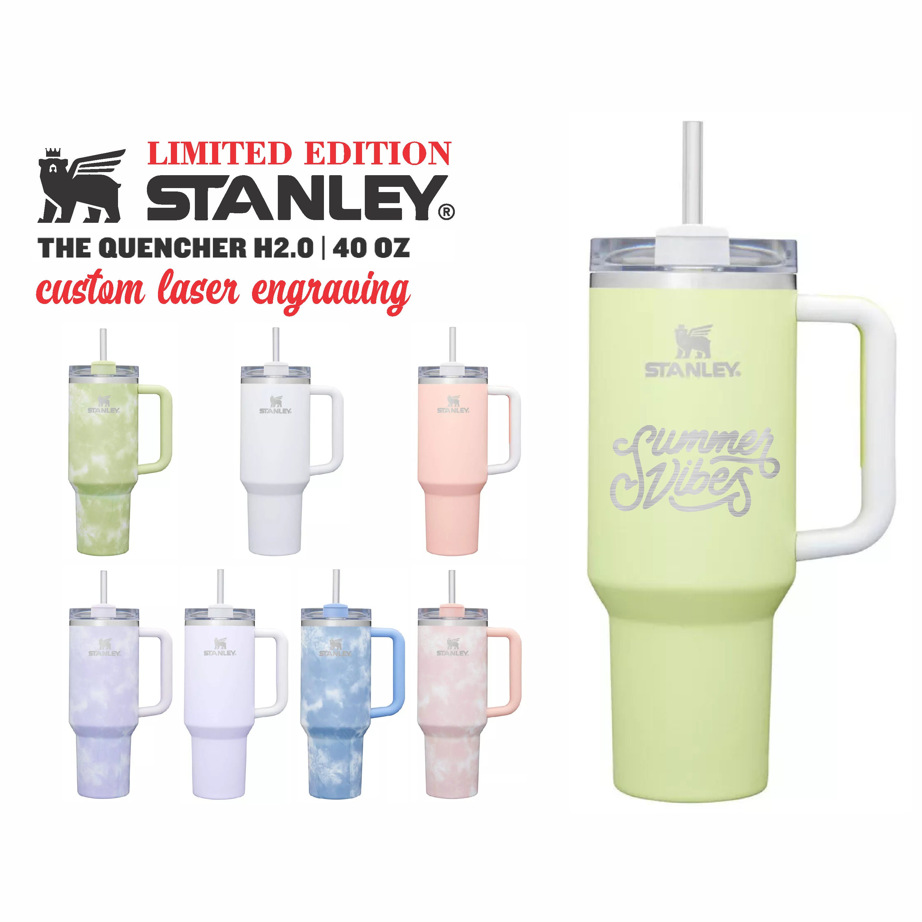 Stanley Kids 14oz Quencher H2.O Flowstate Tumbler - FREE Laser Engraving -  Stainless Steel Powder Coated Travel Mug With Lid & Straw