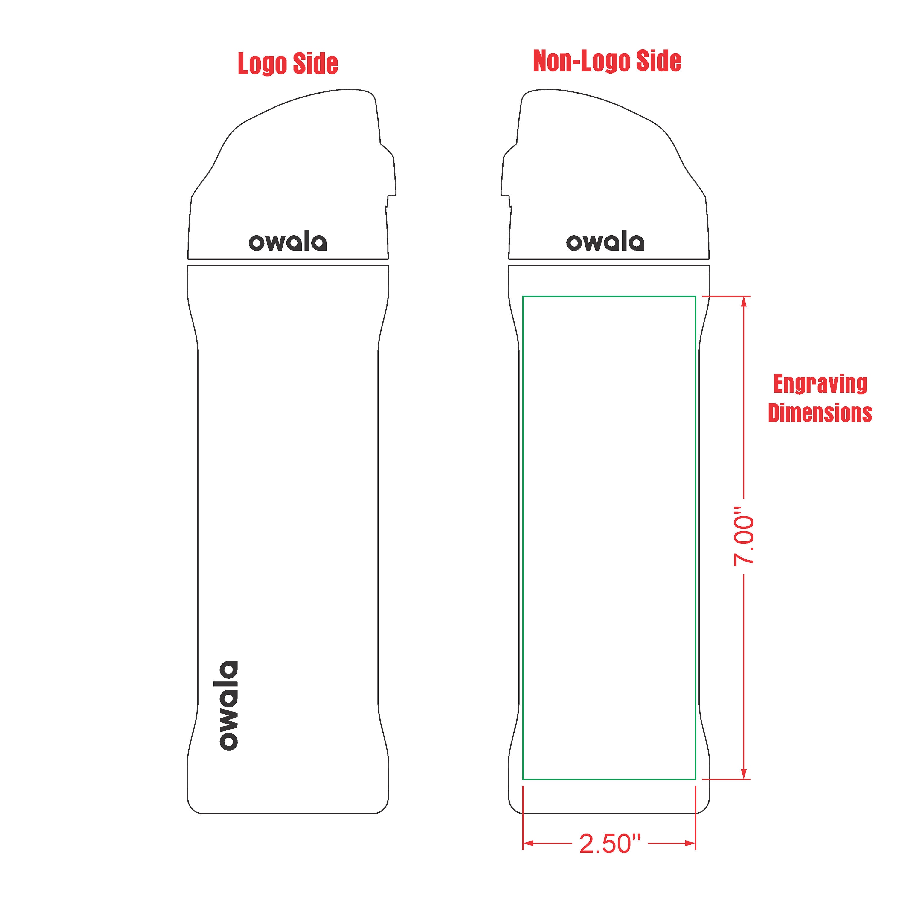 Owala FreeSip 24oz Bottle - FREE Laser Engraving - Stainless Steel Powder  Coated Free Sip Straw Water Bottle with Flip Top Leak Proof Lid